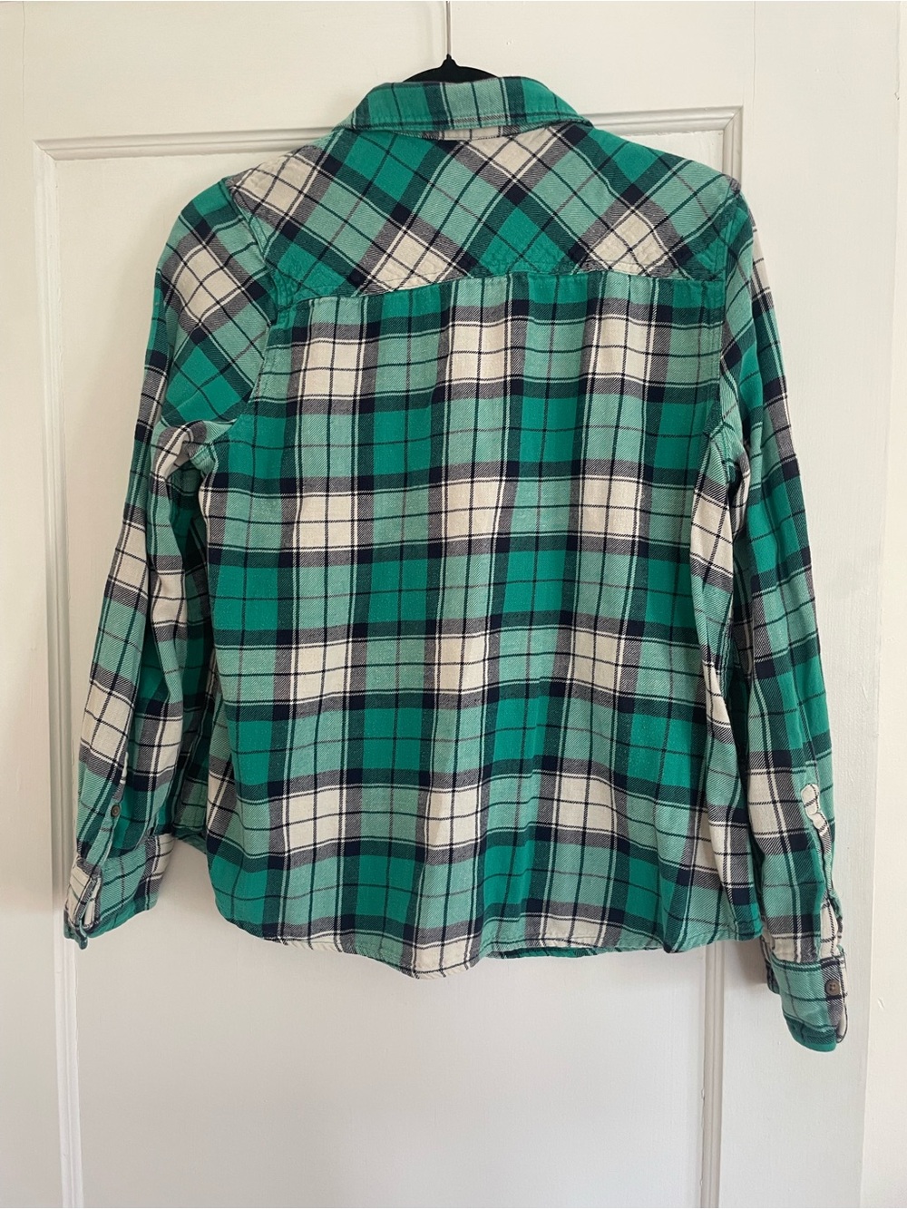 Target Merona Green Flannel Button-Up (size L) - Picture 4 of 6